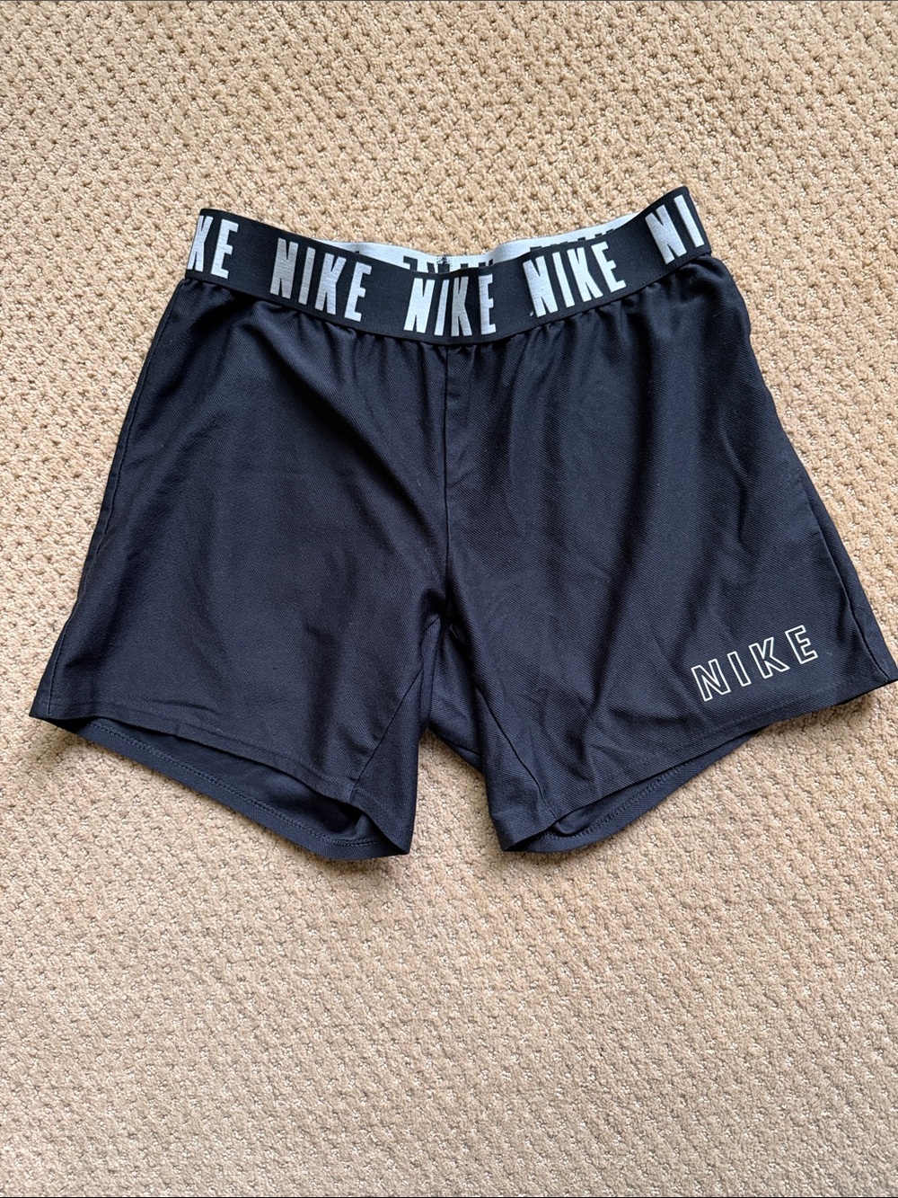 Youth Nike Black Logo Dri-Fit Athletic Shorts, L